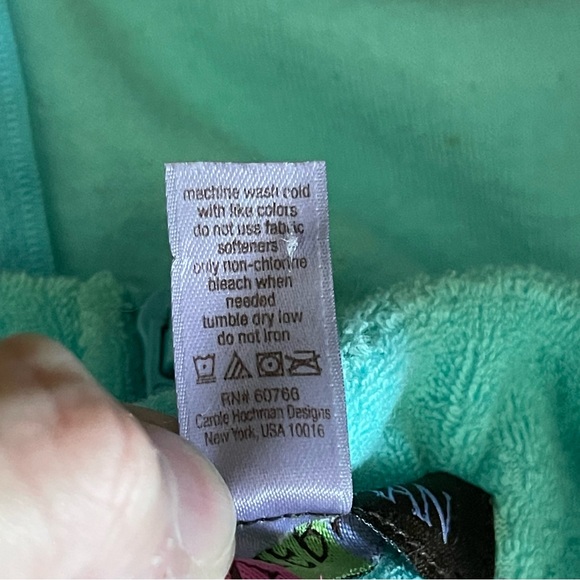 Stan Herman Aqua Blue Terry Cloth Short Sleeve Housecoat Zip Robe Pockets Sz 2X - Picture 5 of 10